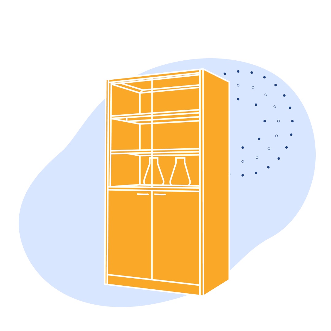 Шкаф лабораторный 1200 ШПр Квадро 1200х500х2000 мм