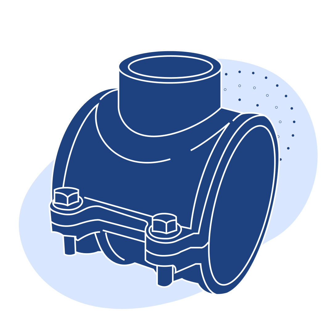 Седелка чугунная Ду 200 мм ГОСТ 5525-89