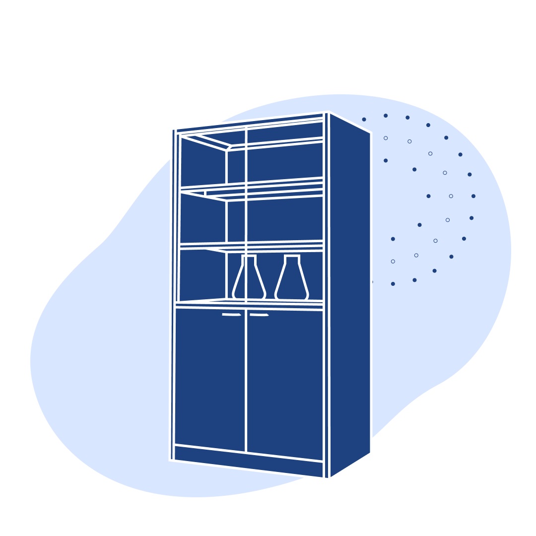 Шкаф лабораторный 1200 ШПр Квадро 1200х500х2000 мм