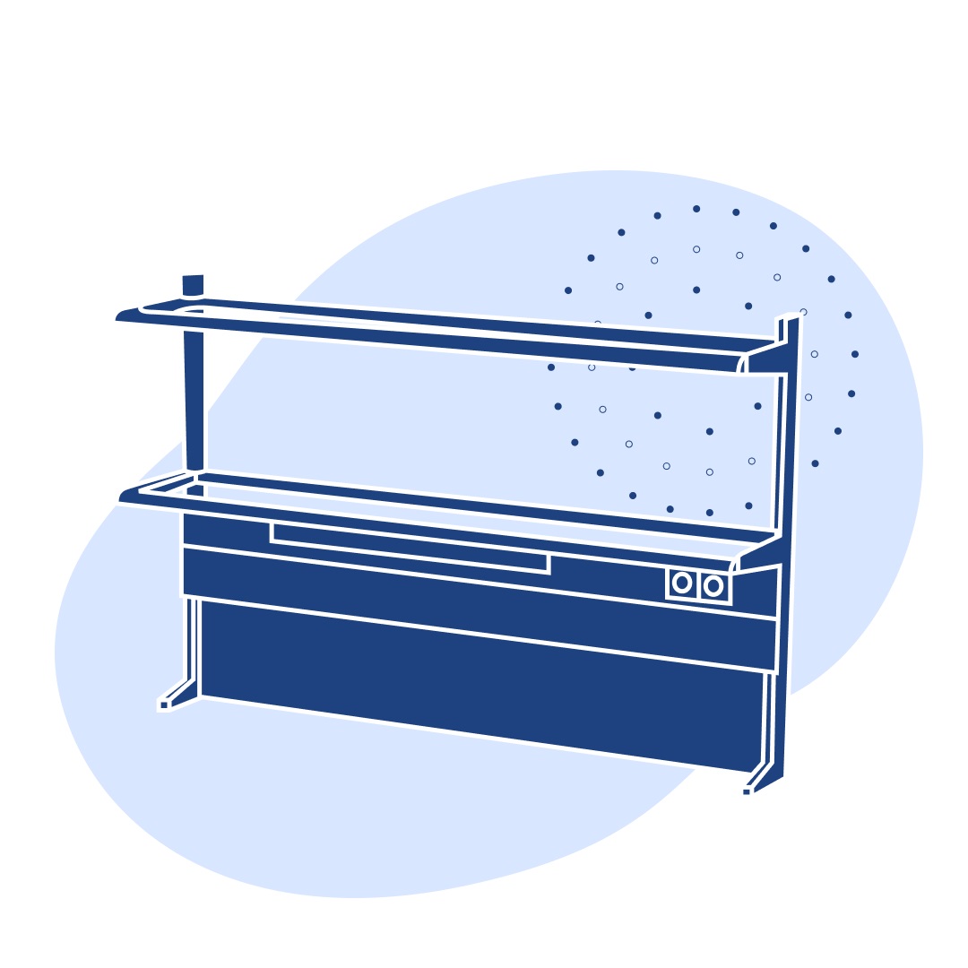 Надстройка технологическая 1200 ТПКг Квадро керамоганитная плитка 1200х250х1500 мм